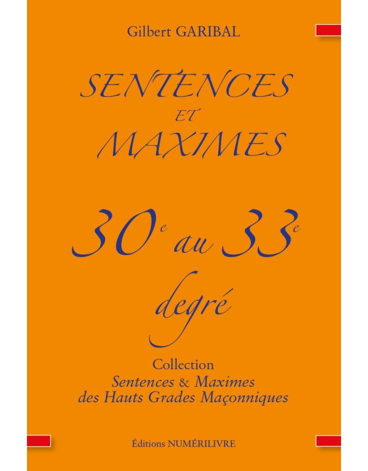 Couverture Sentences et Maximes - 30e au 33e degré