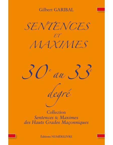 Couverture Sentences et Maximes - 30e au 33e degré